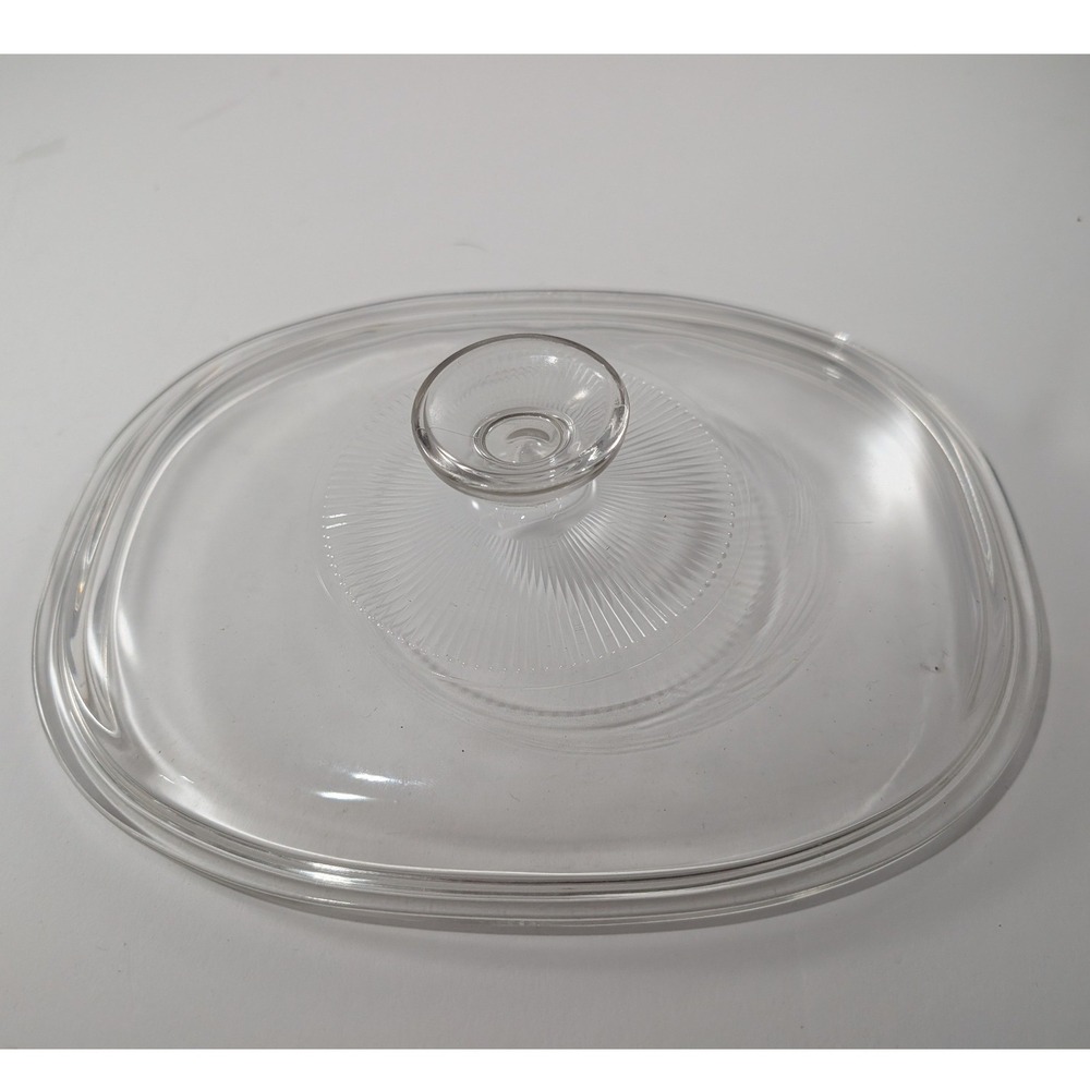 Pyrex F-12-C Clear Glass Oval Casserole Replacement Lid 8.5x6.5 1.5 Qt Dish